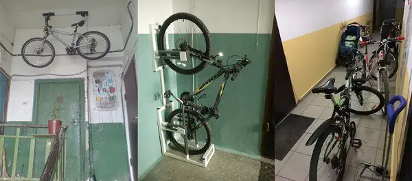 spațiu de depozitare a bicicletelor în vestibul